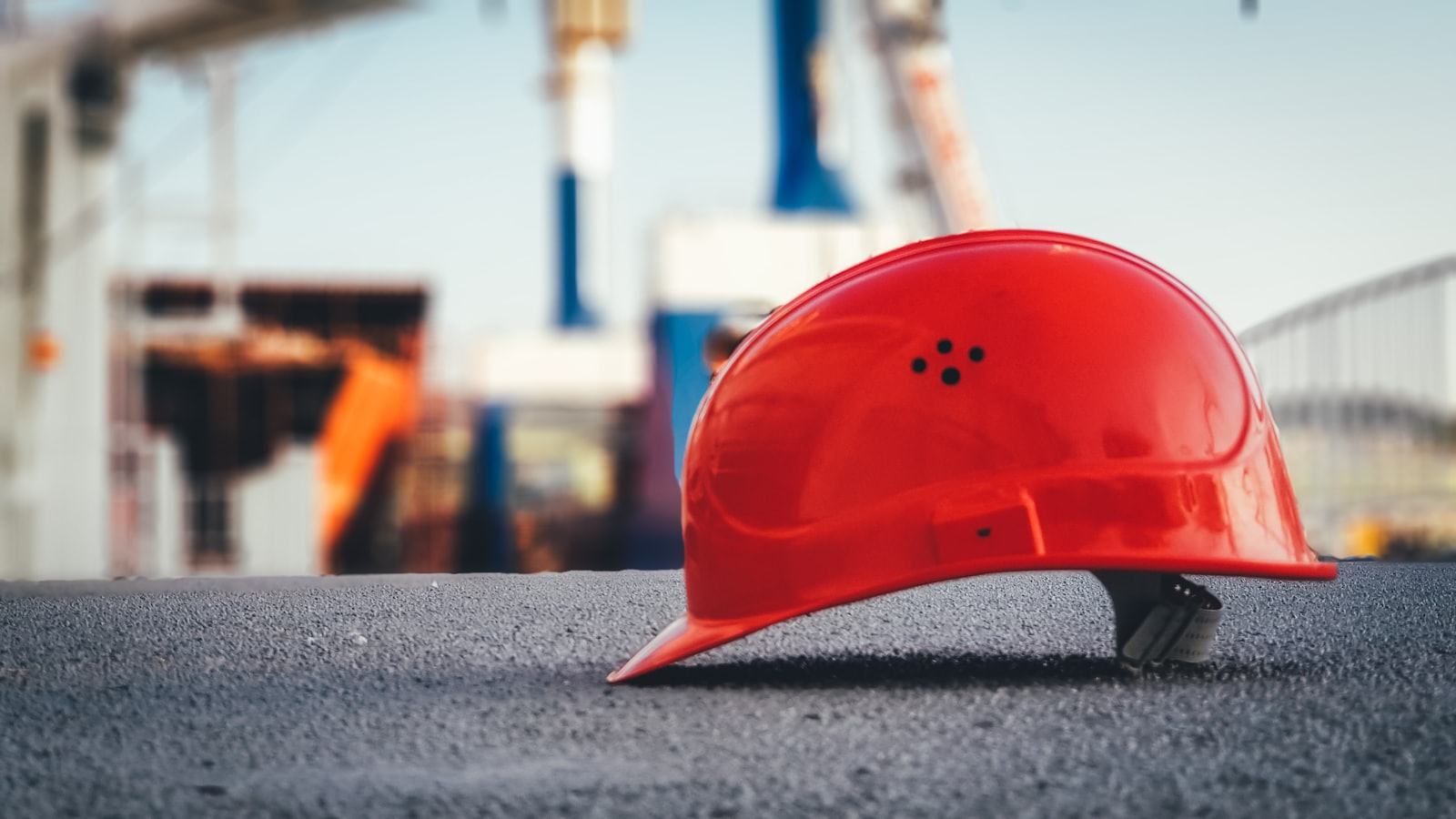 Safety helmet and protective gear ready for site use